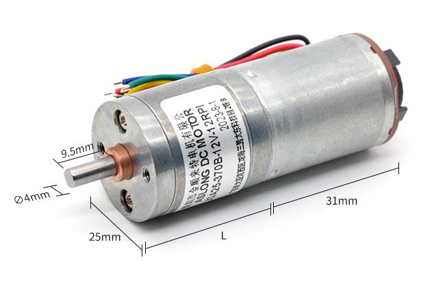 6v 12v 25mm Gepoetste DC-versnellingsmotor Encoder JGA25-370B Hoog koppel 25mm Gepoetste DC-versnellingsmotor 10