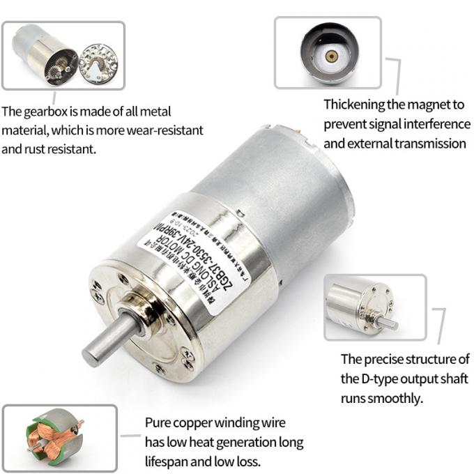 Hoge koppel 37mm Micro Gear Reductie Gepoetste DC Motor ZGB37-3530 37mm Micro Gear Reductie Gepoetste DC Motor 10