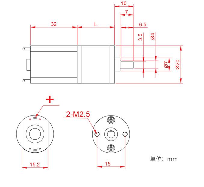 12V gelijkstroomreductiemotor JGA20-180 Micro gelijkstroomreductiemotor Permanente magneet 2
