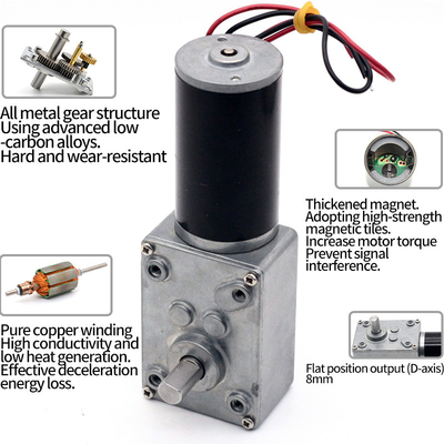 Zelfsluitende Reductiemotor A58-31ZY 12/24 V 10-470 RPM Turbo Wormreductiemotor met hoog koppel Dc Hoog koppel Wormwiel